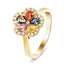 Pear Multi Sapphire and Diamond Cluster Ring 1.20ct in 9k Yellow Gold - All Diamond
