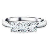 Platinum 0.60ct G/SI Diamond Three Stone Ring - All Diamond