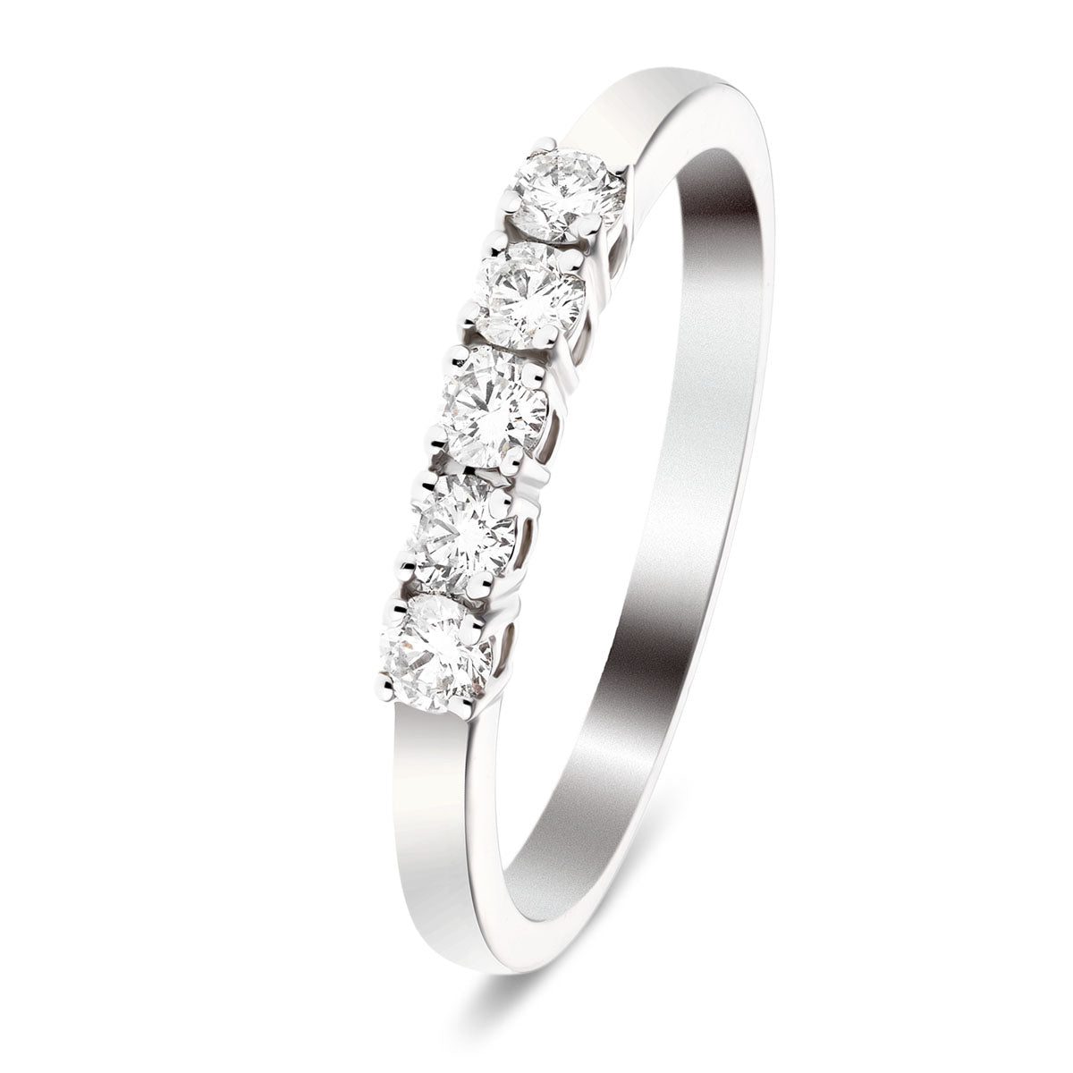 Platinum 5 Stone Diamond Eternity Ring 0.33ct in G/SI Quality - All Diamond