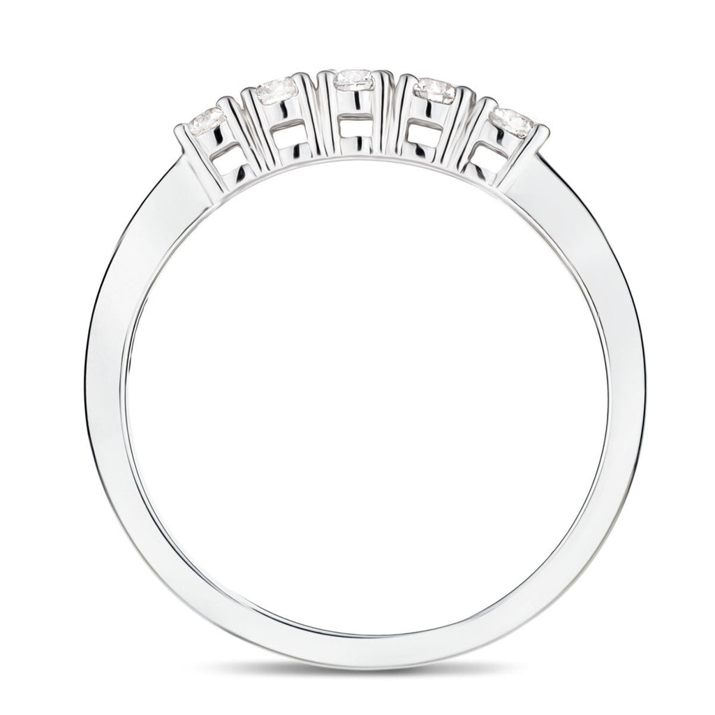 Platinum 5 Stone Diamond Eternity Ring 0.50ct in G/SI Quality - All Diamond