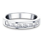 Princess & Baguette Diamond Half Eternity Ring 1.10ct 18k White Gold - All Diamond