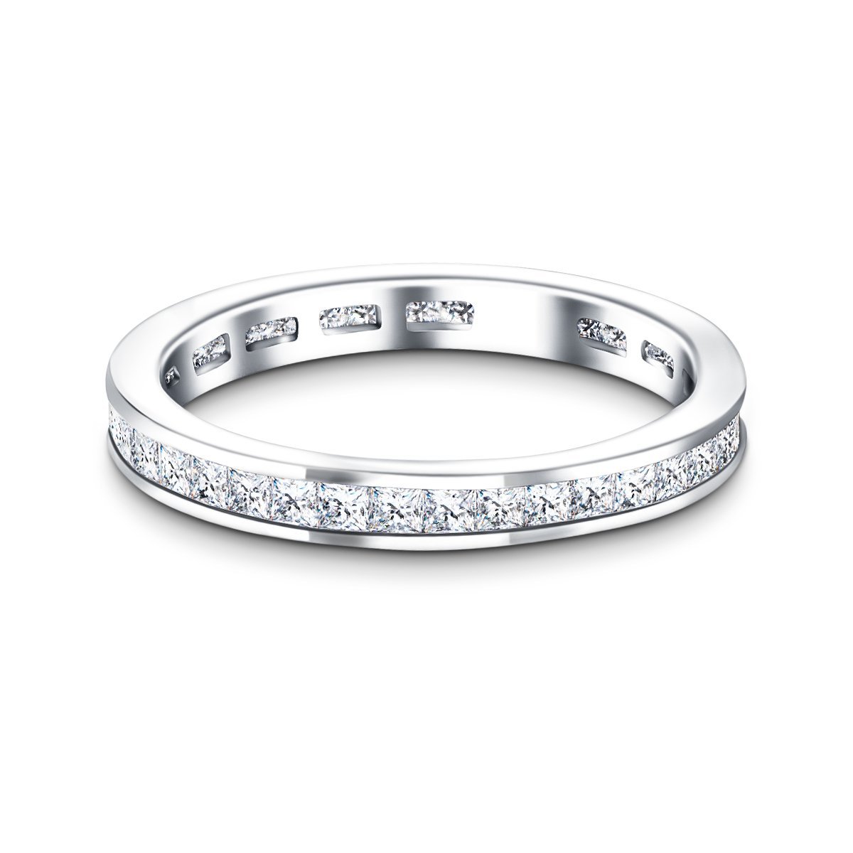 Princess Channel Diamond Full Eternity Ring 0.70ct in Platinum - All Diamond