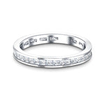 Princess Channel Diamond Full Eternity Ring 1.00ct in Platinum - All Diamond