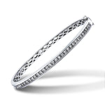 Princess Cut Diamond Bangle 0.90ct G/SI Diamond in 18k White Gold - All Diamond