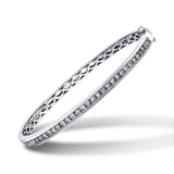 Princess Cut Diamond Bangle 2.65ct G/SI Diamond in 18k White Gold - All Diamond