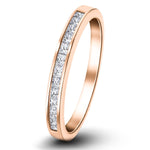 Princess Diamond Half Eternity Ring 0.25ct G/SI 18k Rose Gold 2.5mm - All Diamond