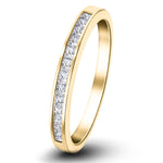 Princess Diamond Half Eternity Ring 0.50ct G/SI 18k Yellow Gold 2.8mm - All Diamond