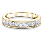 Princess Diamond Half Eternity Ring 1.00ct G/SI 18k Yellow Gold 3.6mm - All Diamond