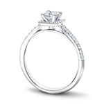 Princess Halo Diamond Engagement Ring with 0.35ct in 18k White Gold - All Diamond