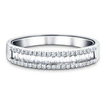 Round & Baguette Diamond Half Eternity Ring 0.33ct G/SI 18k White Gold - All Diamond