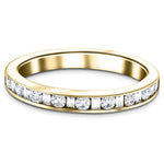 Round & Baguette Diamond Half Eternity Ring 0.50ct G/SI 18k Yellow Gold - All Diamond