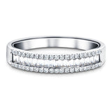 Round & Baguette Diamond Half Eternity Ring 0.50ct G/SI Platinum - All Diamond