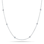 Round Diamond Chain Necklace 0.32ct G/SI 18k White Gold 16" - All Diamond