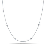 Round Diamond Chain Necklace 0.32ct G/SI 18k White Gold 16" - All Diamond