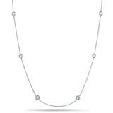 Round Diamond Chain Necklace 0.40ct G/SI 18k White Gold 30" - All Diamond