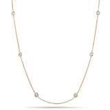 Round Diamond Chain Necklace 0.80ct G/SI 18k Rose Gold 18" - All Diamond
