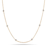 Round Diamond Chain Necklace 0.80ct G/SI 18k Rose Gold 18" - All Diamond