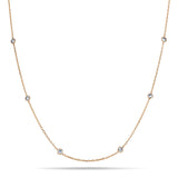 Round Diamond Chain Necklace 0.80ct G/SI 18k Rose Gold 18" - All Diamond