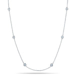 Round Diamond Chain Necklace 0.80ct G/SI 18k White Gold 18" - All Diamond