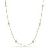 Round Diamond Chain Necklace 0.80ct G/SI 18k Yellow Gold 18" - All Diamond