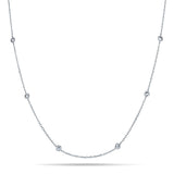 Round Diamond Chain Necklace 1.30ct G/SI 18k White Gold 30" - All Diamond