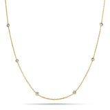 Round Diamond Chain Necklace 1.30ct G/SI 18k Yellow Gold 30" - All Diamond