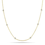 Round Diamond Chain Necklace 1.60ct G/SI 18k Yellow Gold 16" - All Diamond