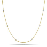 Round Diamond Chain Necklace 2.00ct G/SI 18k Yellow Gold 36" - All Diamond