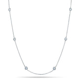 Round Diamond Chain Necklace 2.40ct G/SI 18k White Gold 30" - All Diamond