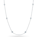 Round Diamond Chain Necklace 3.60ct G/SI 18k White Gold 36" - All Diamond