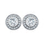 Rub Over Diamond Halo Earrings 0.70ct G/SI Quality in 18k White Gold - All Diamond