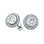 Rub Over Diamond Halo Earrings 0.70ct G/SI Quality in 18k White Gold - All Diamond