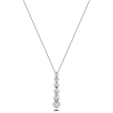 Rub Over Diamond Pendant Necklace 0.40ct G/SI in 18k White Gold - All Diamond