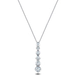 Rub Over Diamond Pendant Necklace 0.40ct G/SI in 18k White Gold - All Diamond