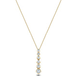 Rub Over Diamond Pendant Necklace 0.40ct G/SI in 18k Yellow Gold - All Diamond