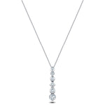 Rub Over Diamond Pendant Necklace 0.65ct G/SI in 18k White Gold - All Diamond