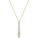 Rub Over Diamond Pendant Necklace 0.65ct G/SI in 18k Yellow Gold - All Diamond