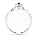 Ruby 0.30ct and Diamond 0.05ct Ring In 9k White Gold - All Diamond