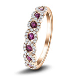 Ruby & Diamond 0.55ct Dress Cocktail Ring in 18k Rose Gold - All Diamond