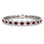 Ruby & Diamond Halo Bracelet 12.00ct in 18k White Gold - All Diamond