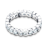 Semi Bezel Diamond Full Eternity Ring 1.00ct G/SI in 18k White Gold - All Diamond