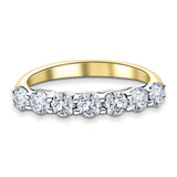 Seven Stone Diamond Ring with 0.33ct G/SI Quality in 18k Yellow Gold - All Diamond