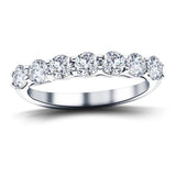 Seven Stone Diamond Ring with 0.50ct G/SI Quality in Platinum - All Diamond