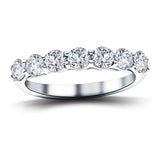 Seven Stone Diamond Ring with 0.75ct G/SI Quality in 18k White Gold - All Diamond