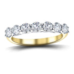 Seven Stone Diamond Ring with 0.75ct G/SI Quality in 18k Yellow Gold - All Diamond