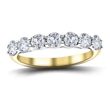 Seven Stone Diamond Ring with 0.75ct G/SI Quality in 18k Yellow Gold - All Diamond
