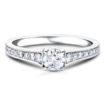 Shoulder Set Diamond Engagement Ring 0.70ct G/SI in 18k White Gold - All Diamond