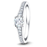 Shoulder Set Diamond Engagement Ring 1.20ct G/SI in Platinum - All Diamond