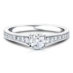 Shoulder Set Diamond Engagement Ring 1.20ct G/SI in Platinum - All Diamond