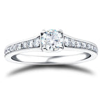 Shoulder Set Diamond Engagement Ring 1.35ct G/SI in 18k White Gold - All Diamond